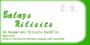 balazs milisits business card